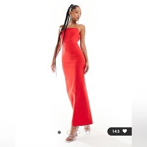 NWT ASOS Vesper Formal Low Back Strappy Maxi Dress, SIZE US 8
